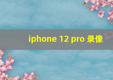 iphone 12 pro 录像